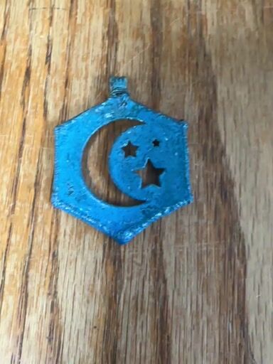 Preview pic of 2016 David Copperform copper electroplated crescent and stars pendant NOS