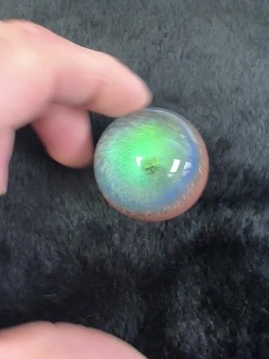 Preview pic of 2016 Early junkie glass dichro galaxy 37mm marble with frit back great collectors piece brand new old stock