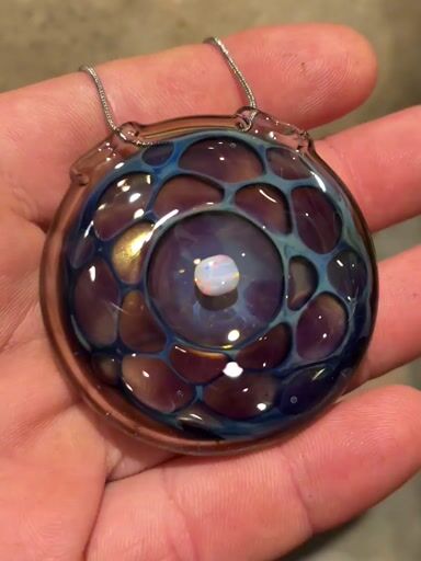 Preview pic of Opal honeycomb pendant