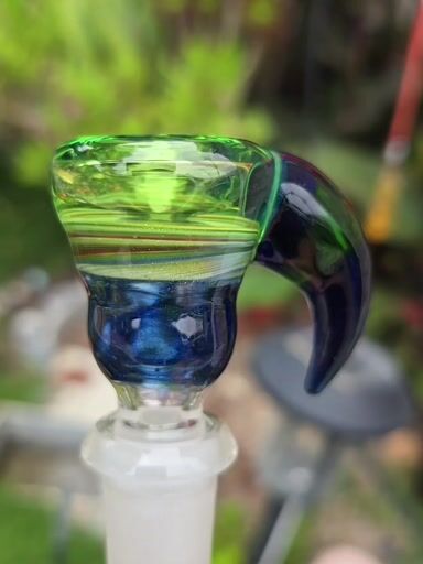 Preview pic of Blue And Green 14 mm Slide With Horn