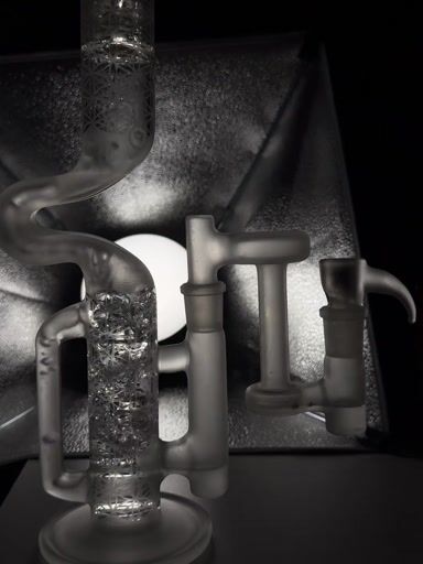 Preview pic of $450 RETAIL - GNOB GLASS TREECYCLER TUBE + ASHCATCHER + BOWL (FULL SET)