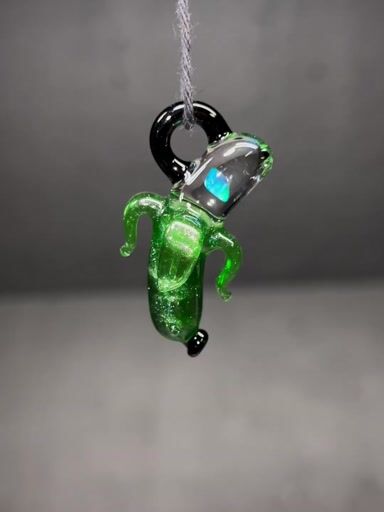 Preview pic of Green stardust/Opal banana pendant