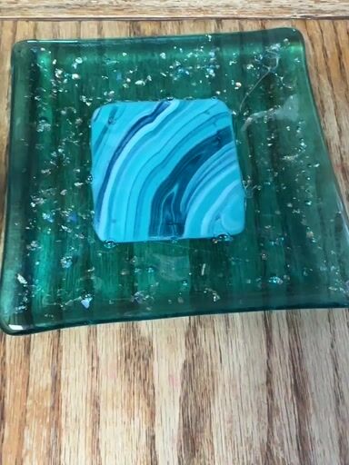 Preview pic of Rare 2017 Chibit Glass COE96 Spft glass custom full dichroic tray worked section