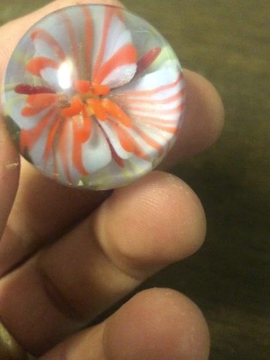 Preview pic of Striped Blue and orange lily marble