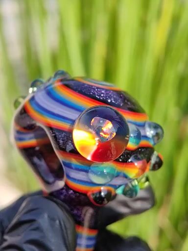 Preview pic of Opal Marble Swirl Spoon Pipe UV Reactive