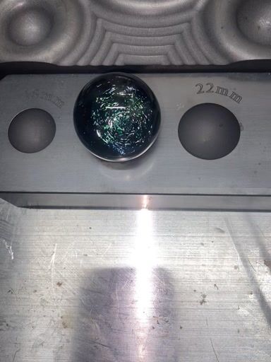 Preview pic of Green and silver Galaxy marble