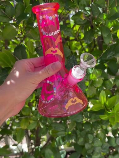 Preview pic of Pink Best Friends Bracelet Beaker Bong