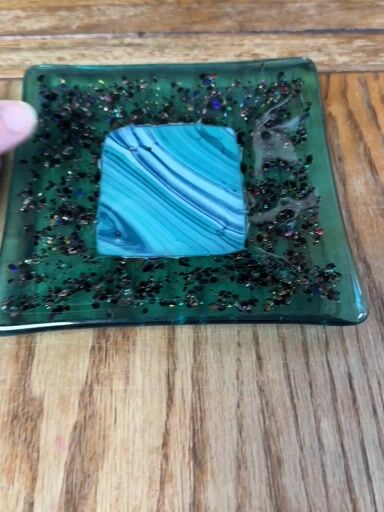 Preview pic of Rare Chibit Glass 2017 custom COE96 soft glass dichroic worked section tray