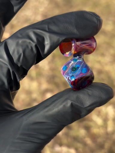 Preview pic of Double amber purple dice pendant