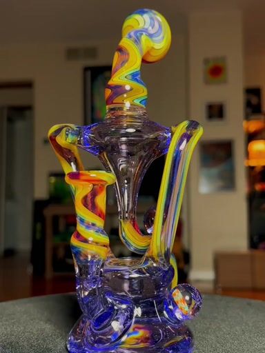 Preview pic of Stain glass tech double uptake recycler by Jmp Glass Art