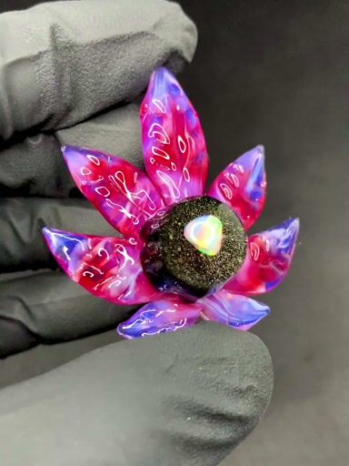 Preview pic of Phoenix/Neo Opal/Lotus white chaos leaf pendant