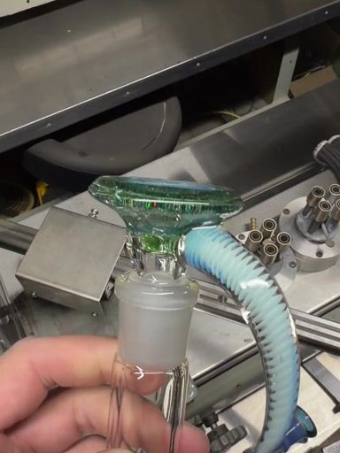 Preview pic of Green Crushed Opal 4 Hole Slide W/Blue Spiral Horn