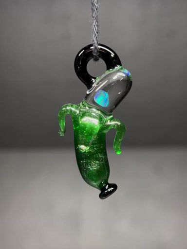 Preview pic of Green stardust/Opal banana pendant