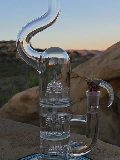 Preview pic of overeignty tripple perc Natty 3 line double inv 4 Rose Quartz X Atomic Kumquat