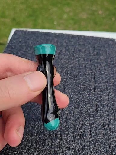 Preview pic of Jet black and opaque aqua chillum