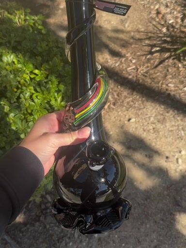 Preview pic of Noble Glass Rasta Dichroic Bong
