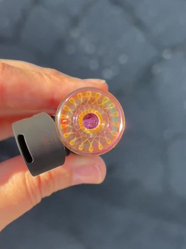 Preview pic of Gatez Glass Gold Amethyst Pivot Top