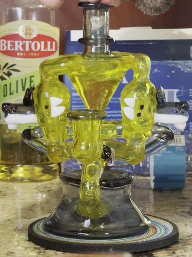 Preview pic of RudeBoy X Luxglass X Jeff Patterson Collab Recycler CFL Rig W/Reclaim Catcher & Peli