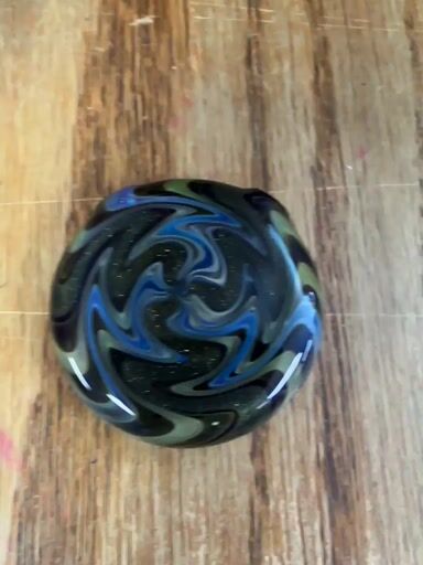 Preview pic of Rushin glass 2015 24kt gold fumed wig wag/reversal reversible disc pendant new old stock