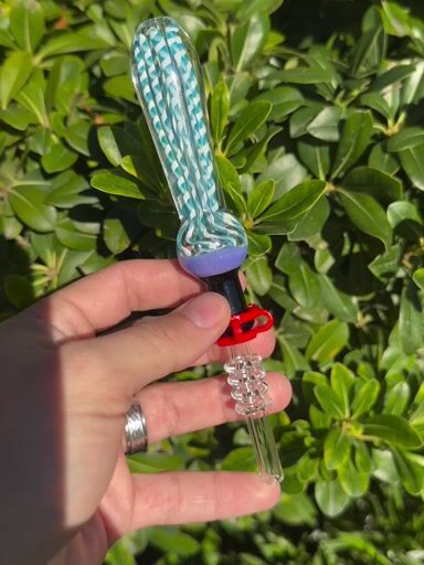 Preview pic of Blue Swirl Glass Nectar Collector