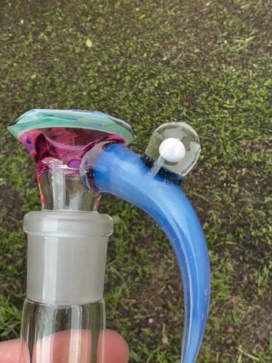 Preview pic of Gold Ruby Faceted 4 Hole Slide W/ Opal Sphere