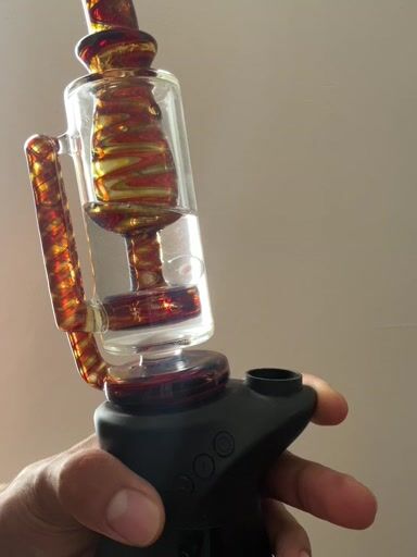 Preview pic of Tie Dye Incycler with Opal gem by Elevar Glass