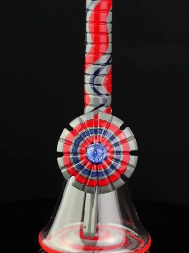 Preview pic of P.A. Jay Glass Red & Grey Worked Beaker