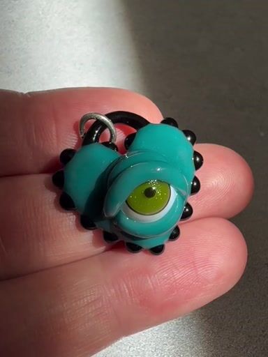 Preview pic of Anthea Glass Eye Heart Locket 🩵