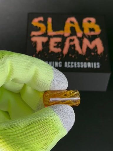 Preview pic of Spiral Glass tips Yellow Spiral Joint Rolling Tips Large