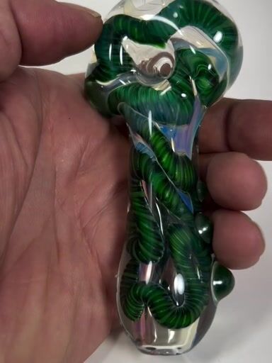 Preview pic of Heavy inside out fumed and custom experimental green spoon