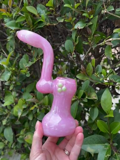 Preview pic of Milky Pink Glass Bubbler
