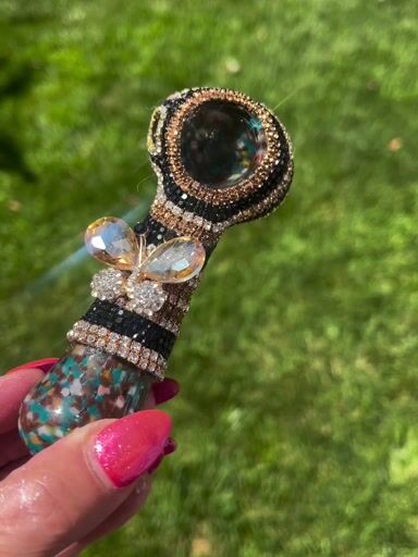 Preview pic of Black, Brown and Crystal Rhinestone Pipe