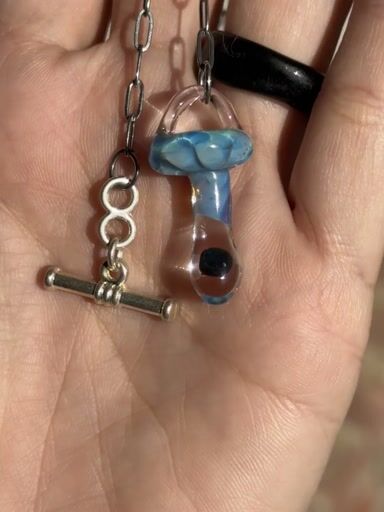 Preview pic of Blue mushroom Opal necklace