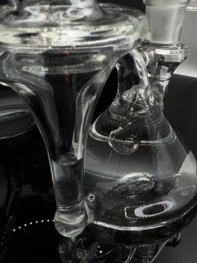 Preview pic of Recycler Dual Perc 14mm Female Borosilicate Glass(Unknown Artist