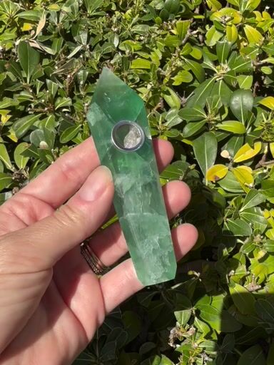 Preview pic of Green Fluorite Rock Hand Pipe