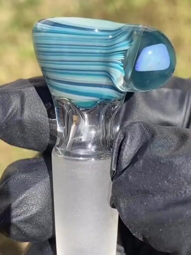 Preview pic of 14mm 3 Hole Linework Opal Slide by Kyle Keller Glass