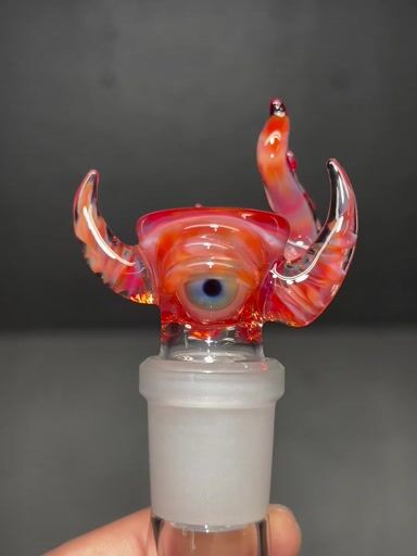 Preview pic of Dippy Glass Orange Rainbow 18mm monster slide