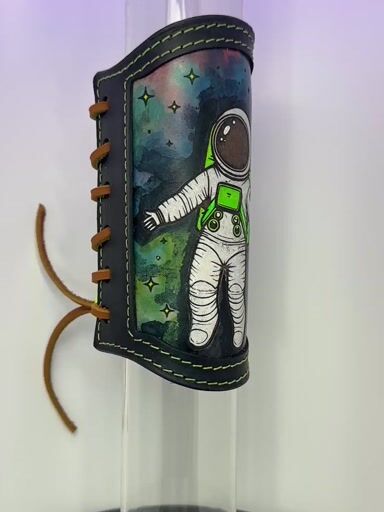 Preview pic of RipGrip-Handcrafted, Full Grain Leather Sleeve for Glass Water Pipe