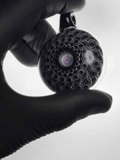 Preview pic of Olour Glass Black & White Opal Dot Stack Pendant