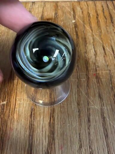 Preview pic of Rushin glass 38mm vortex with opal in center and dot stack back marble brand new old stock 2016