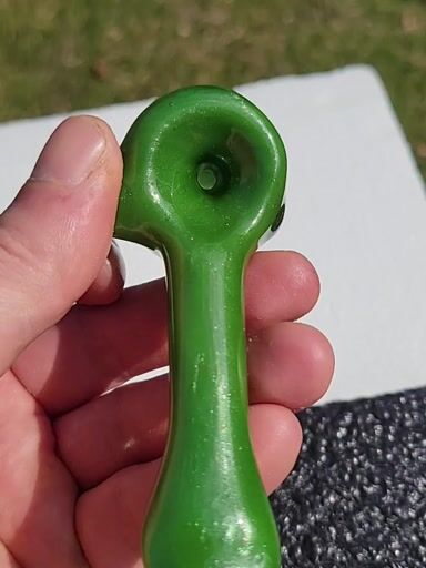 Preview pic of Green stardust over jade green spoon