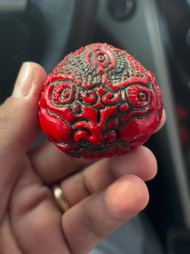 Preview pic of Dorje Drolo  - Wrathful Avatar cameo engraved carved marble sculpture