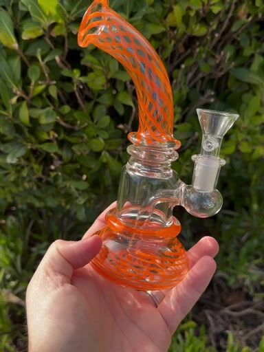 Preview pic of Orange Swirl 7 Inch Dab Rig