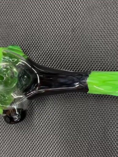 Preview pic of Freeways Glass Art Green and Black Honeycomb Spoon