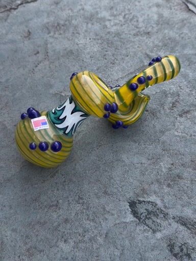 Preview pic of 8” Reversal/ Wigwag & Line Work Heady Lazy Bubbler