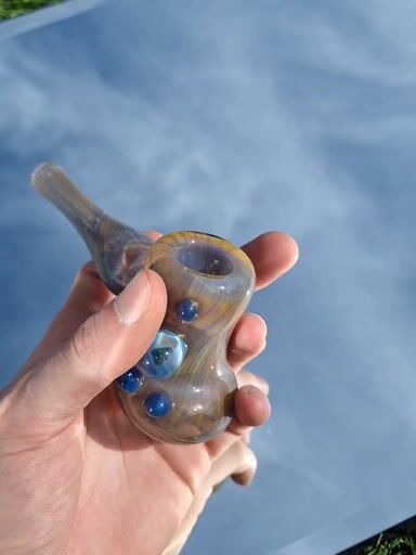 Preview pic of Gold retticello over blue slyme hammer.