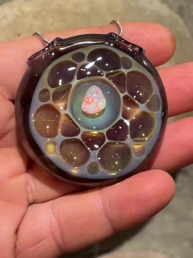 Preview pic of Opal honeycomb pendant