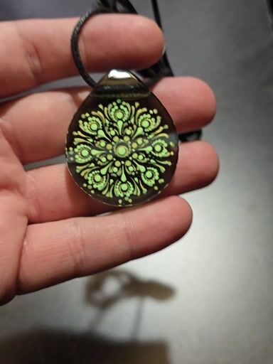 Preview pic of Fall Dot Mandala Layered Glow Pendant