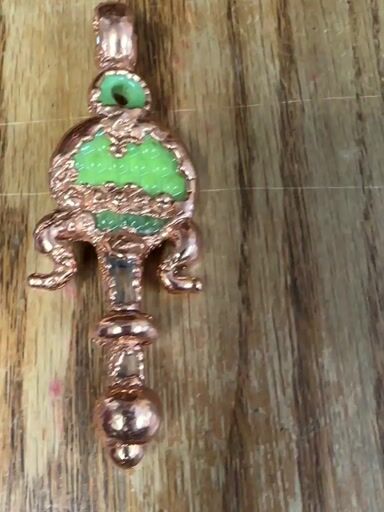 Preview pic of David Copperform custom electroplated copper talisman pendant green slyme