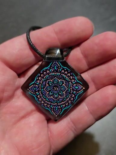 Preview pic of Square Mandala Layered Glow Pendant